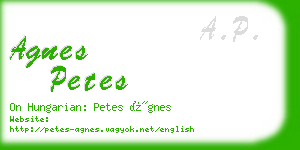 agnes petes business card